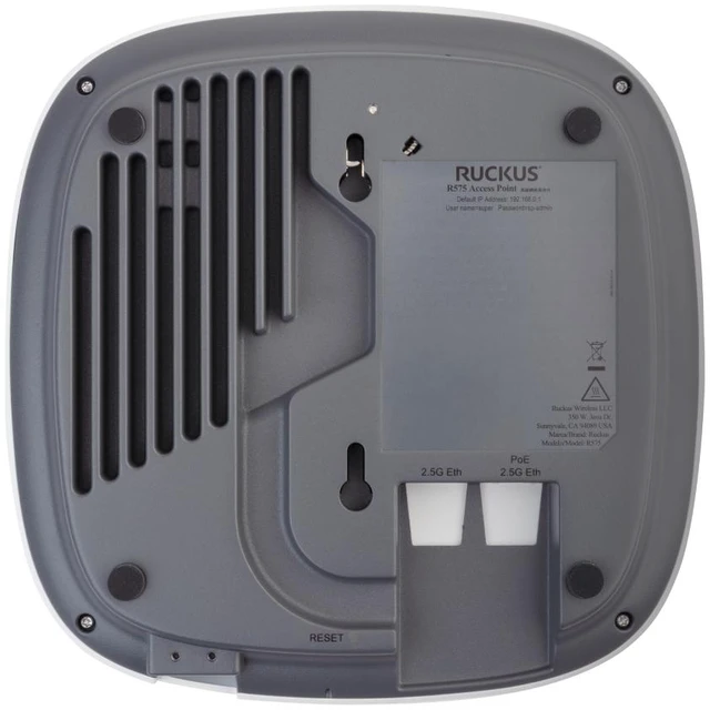 Alt view image 3 of 4 - RUCKUS R575 Indoor Wi-Fi 7 Tri-band concurrent Wireless Access Point, No DC power jack | 901-R575-US00