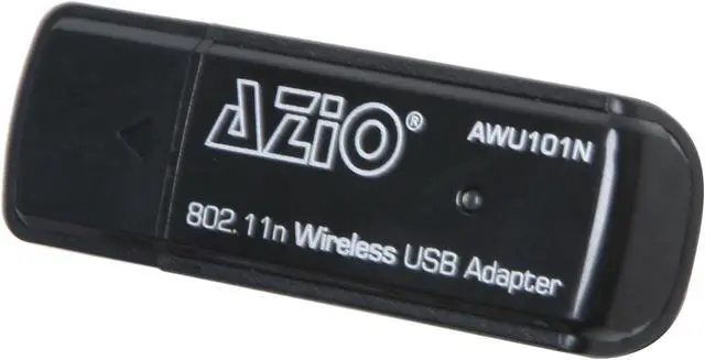 Main image of AZiO AWU101N Wireless Adapter IEEE 802.11b/g, IEEE 802.11n Draft 2.0 USB 2.0 Up to 150Mbps Wireless Data Rates