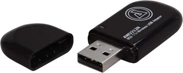 Alt view image 2 of 5 - AZiO AWU212N Wireless Adapter 1T2R IEEE 802.11b/g/n USB 2.0 Up to 300Mbps Wireless Data Rates