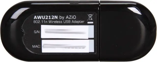 Alt view image 3 of 5 - AZiO AWU212N Wireless Adapter 1T2R IEEE 802.11b/g/n USB 2.0 Up to 300Mbps Wireless Data Rates