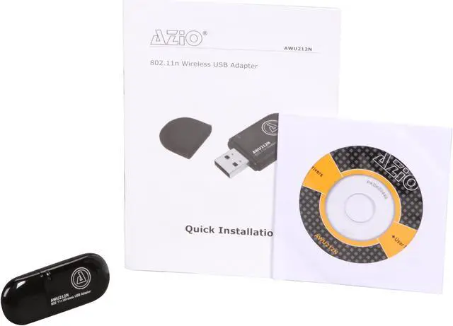 Alt view image 4 of 5 - AZiO AWU212N Wireless Adapter 1T2R IEEE 802.11b/g/n USB 2.0 Up to 300Mbps Wireless Data Rates