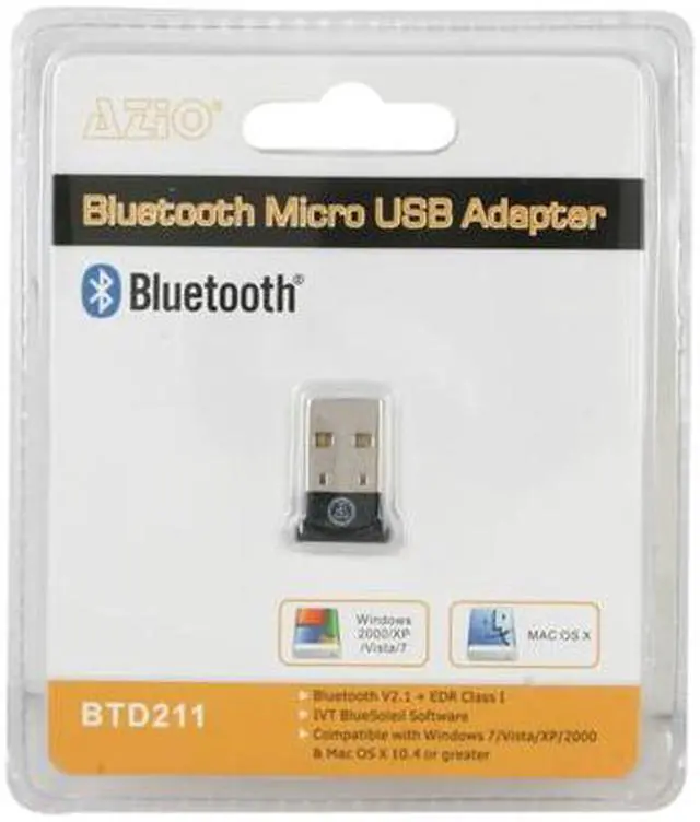 Alt view image 6 of 6 - AZiO BTD211 Micro Bluetooth Adapter
