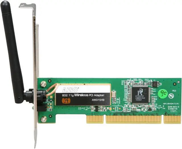 Alt view image 3 of 6 - AZiO AWD154B Wireless Adapter IEEE 802.11b/g PCI Up to 54Mbps Wireless Data Rates