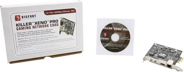 Alt view image 6 of 6 - Bigfoot Networks B011-500-068 Killer Xeno Pro Gaming Network Card 10/100/1000Mbps PCI-Express 1 x RJ45