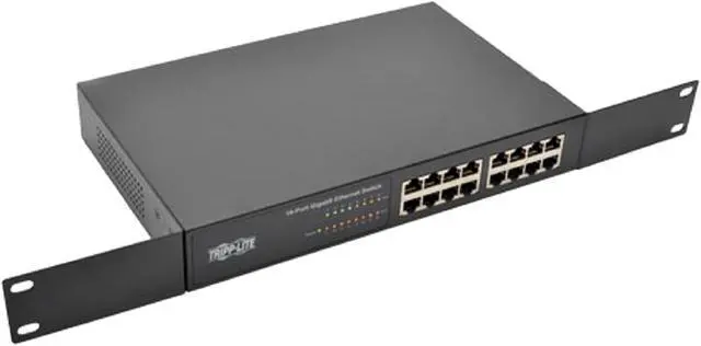 Alt view image 2 of 3 - Tripp Lite 16-Port Rack-Mount/Desktop Gigabit Ethernet Unmanaged Switch, 10/100/1000 Mbps, Metal Housing, 1URM (NG16)