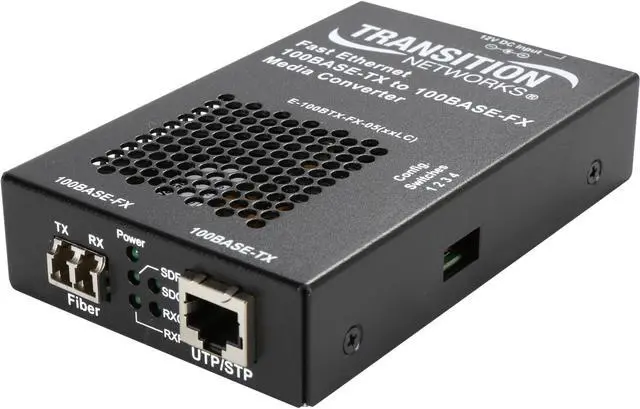 Main image of TRANSITION E-100BTX-FX-05(LC)NA 100BASE-TX to 100BASE-FX MMF LC Media Converters 10/100 Mbps 1 x RJ-45 1 x LC