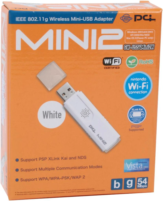 Alt view image 6 of 6 - Planex GW-US54MINI2-W Wireless Mini-USB Adapter IEEE 802.11b/g USB 2.0 Up to 54Mbps Wireless Data Rates