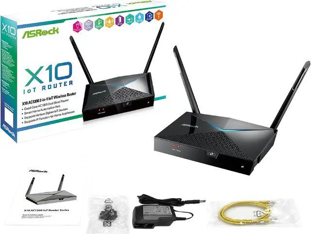 Alt view image 8 of 9 - ASRock IoT HUB + AC1300 Router / Repeater / AP / Bridge Single APP to Cross Control Multiple X10, Philips HUE and IR Appliances. Home Automation, Zigbee, Infrared (X10)