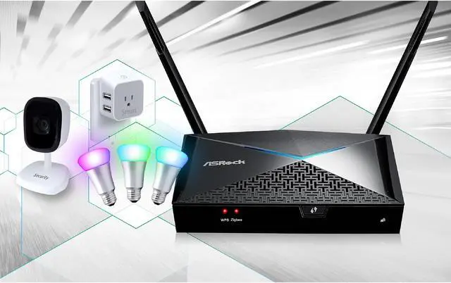 Alt view image 7 of 9 - ASRock IoT HUB + AC1300 Router / Repeater / AP / Bridge Single APP to Cross Control Multiple X10, Philips HUE and IR Appliances. Home Automation, Zigbee, Infrared (X10)