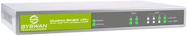 Main image of SYSWAN SW24 VPN Dual WAN VPN Load Balancer 2 x 10/100Mbps WAN Ports 4 x 10/100Mbps LAN Ports