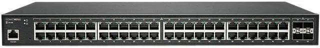 Main image of SONICWALL 02-SSC-2465 Switch 52 Ports - Manageable - 2 Layer Supported - Modular - 54 W Power Consumption - Optical Fiber, Twisted Pair - 1U - Rack-mountable - 12 Month Limited Warranty