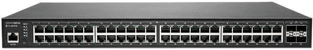 Main image of SONICWALL 02-SSC-2466 Switch 52 Ports - Manageable - 2 Layer Supported - Modular - 530 W Power Consumption - 740 W PoE Budget - Optical Fiber, Twisted Pair - PoE Ports - 1U - Rack-mountable