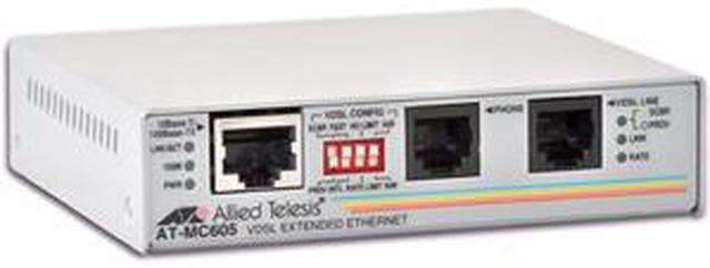 Alt view image 2 of 2 - Allied Telesis AT-MC605-60 Meia Converter 1 x RJ-45 1 x RJ-11 1 x RJ-11 Phone Line