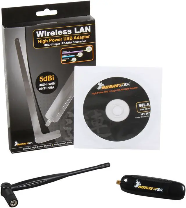 Alt view image 5 of 5 - Premiertek HT-H5DN High-Gain Wireless Adapter IEEE 802.11b/g/n USB 2.0 Up to 300Mbps Wireless Data Rates