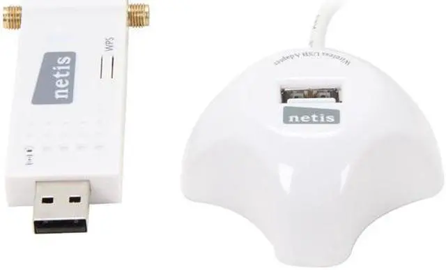 Alt view image 3 of 5 - NETIS WF-2116 N300 Wireless High Gain USB Adapter with Double 5dBi Antennas and USB Cradle Extension Compatible with Windows MAC Linux OS