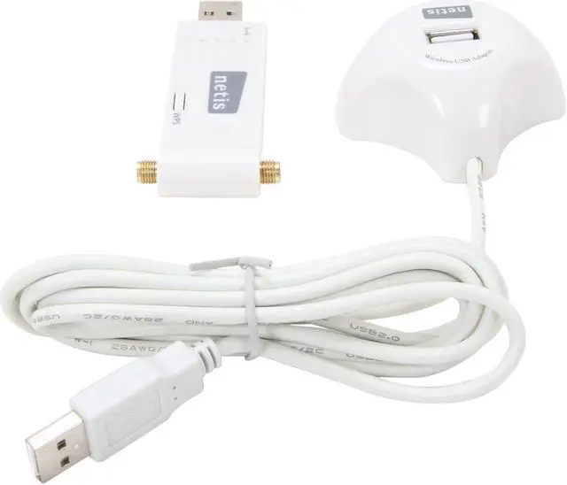 Alt view image 4 of 5 - NETIS WF-2116 N300 Wireless High Gain USB Adapter with Double 5dBi Antennas and USB Cradle Extension Compatible with Windows MAC Linux OS
