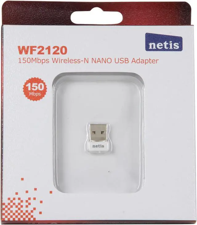Alt view image 5 of 5 - NETIS WF2120 150Mbps Wireless N NANO USB Adapter Compatible with Windows MAC Linux OS