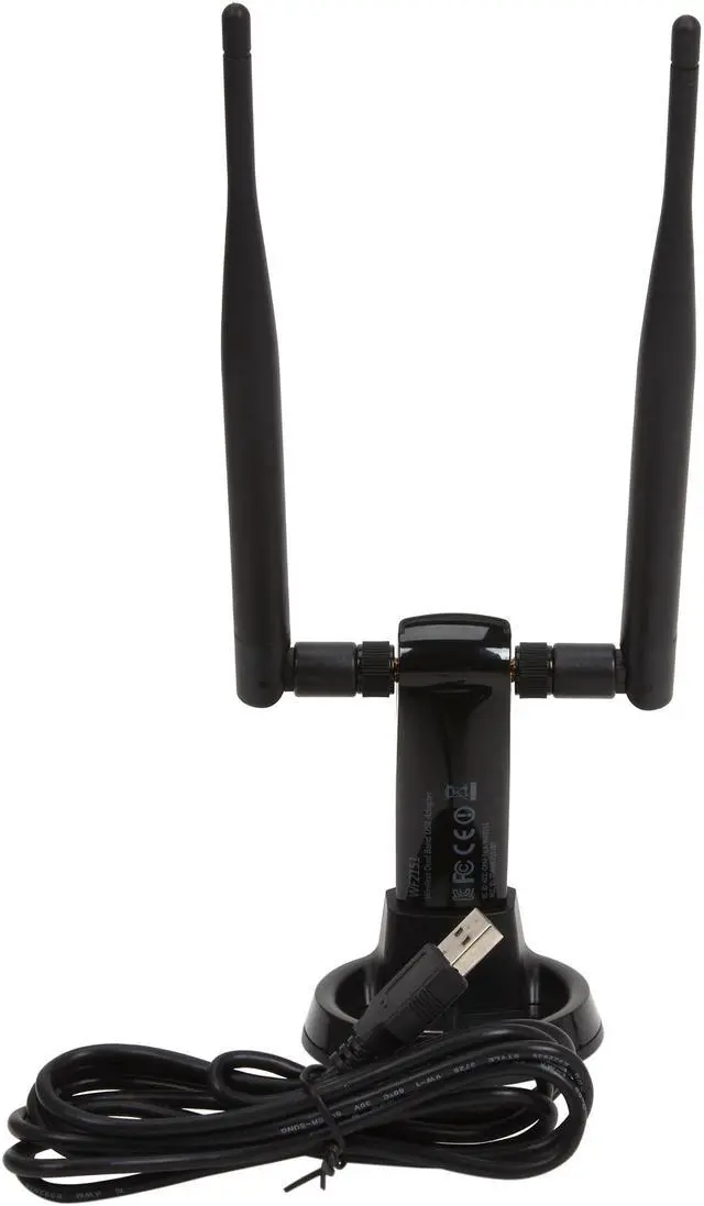Alt view image 4 of 6 - NETIS WF2151 N600 Wireless High Gain USB Adapter with Dual 5dBi Antennas and USB Cradle Extension Compatible with Windows MAC Linux OS