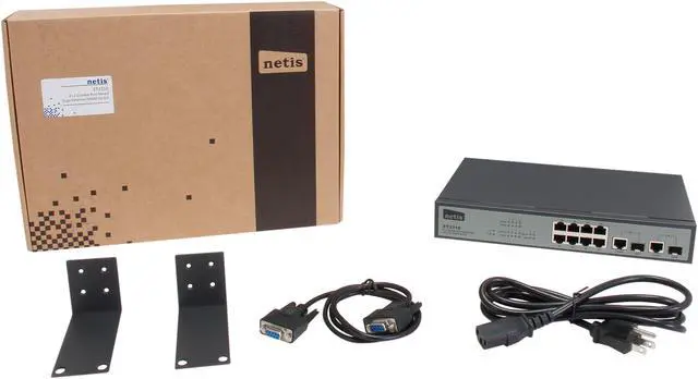 Alt view image 6 of 6 - NETIS ST3310 8FE+2 Combo-Port Gigabit Ethernet SNMP Switch