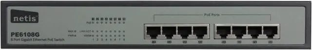 Alt view image 2 of 7 - NETIS PE6108G Unmanaged 8-Port Gigabit Switch with 8 PoE Port 120W IEEE802.3af/at