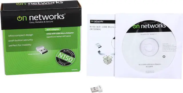Alt view image 6 of 6 - On Networks N150MA-199NAS N150 Wi-Fi Micro Adapter IEEE 802.11b/g/n USB 2.0 Up to 150Mbps Wireless Data Rates