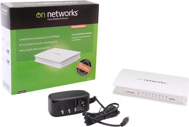 Alt view image 6 of 6 - On Networks DSF008-199NAS Unmanaged 8-port Fast Ethernet Switch