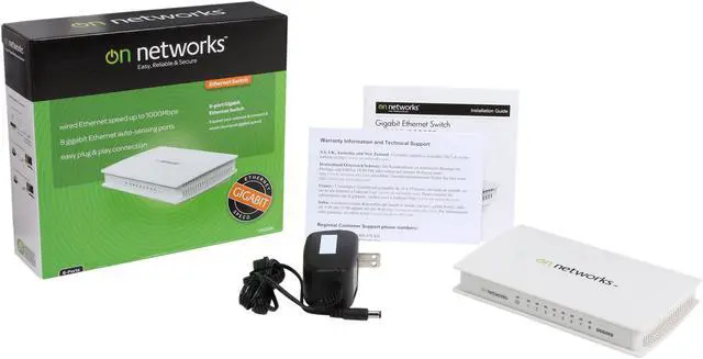 Alt view image 6 of 6 - On Networks DSG008-199NAS Unmanaged 8-port Gigabit Ethernet Switch