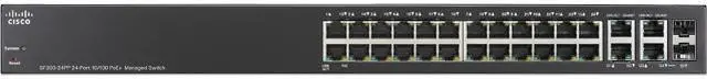 Main image of CISCO SF300-24PP-K9-NA 24-Port 10/100 PoE  Managed Switch with Gigabit Uplinks