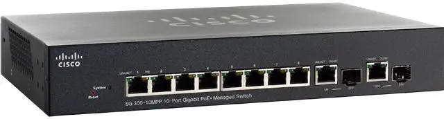 Main image of Cisco SG300-10MPP 10-Port Gigabit Max PoE+ Managed Switch