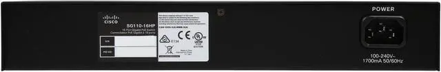 Alt view image 4 of 5 - CISCO SG110-16HP 16-Port PoE Unmanaged Gigabit Switch