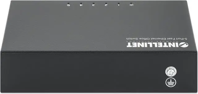 Alt view image 4 of 7 - Intellinet 5-Port Fast Ethernet Office Switch, Desktop Size, Metal, IEEE 802.3az (Energy Efficient Ethernet)