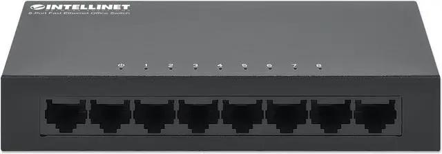 Alt view image 3 of 7 - Intellinet 8-Port Fast Ethernet Office Switch, Desktop Size, Metal, IEEE 802.3az (Energy Efficient Ethernet)
