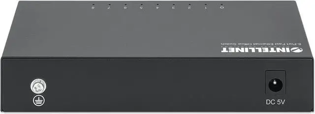 Alt view image 4 of 7 - Intellinet 8-Port Fast Ethernet Office Switch, Desktop Size, Metal, IEEE 802.3az (Energy Efficient Ethernet)
