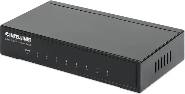Main image of Intellinet 8-Port Gigabit Ethernet Switch, Desktop size, Metal Housing, IEEE 802.3az (Energy Efficient Ethernet)