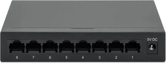Alt view image 4 of 8 - Intellinet 8-Port Gigabit Ethernet Switch, Desktop size, Metal Housing, IEEE 802.3az (Energy Efficient Ethernet)