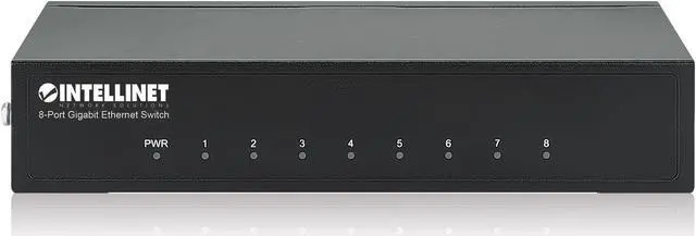Alt view image 6 of 8 - Intellinet 8-Port Gigabit Ethernet Switch, Desktop size, Metal Housing, IEEE 802.3az (Energy Efficient Ethernet)
