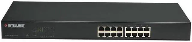 Main image of Intellinet 524155 16-Port Fast Ethernet Rackmount PoE Switch