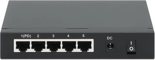Alt view image 4 of 9 - Intellinet PoE-Powered 5-Port Gigabit Switch with PoE-Passthrough, One PoE PD Port, Four PSE PoE ports, IEEE 802.3at/af (PoE+/PoE) Compliant, PoE Power Budget up to 60 W, Desktop Format, Wall-mount Option