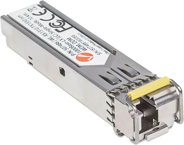 Alt view image 2 of 5 - Intellinet Gigabit Fiber WDM Bi-Directional SFP Optical Transceiver Module, 1000Base-LX (LC) Single-Mode Port, 10 km (6.2 mi.), WDM (RX1310/TX1550)