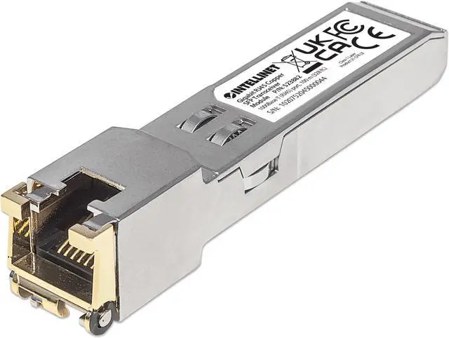 Main image of Intellinet Gigabit RJ45 Copper SFP Transceiver Module, 1000Base-T (RJ45) port, 100 m (328 ft.)
