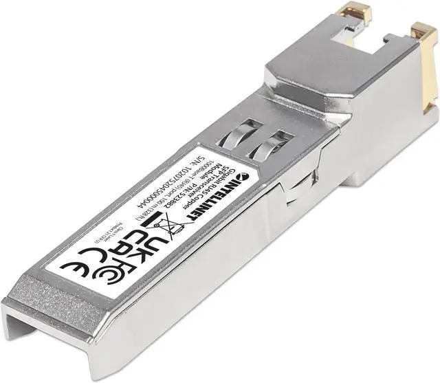 Alt view image 3 of 5 - Intellinet Gigabit RJ45 Copper SFP Transceiver Module, 1000Base-T (RJ45) port, 100 m (328 ft.)