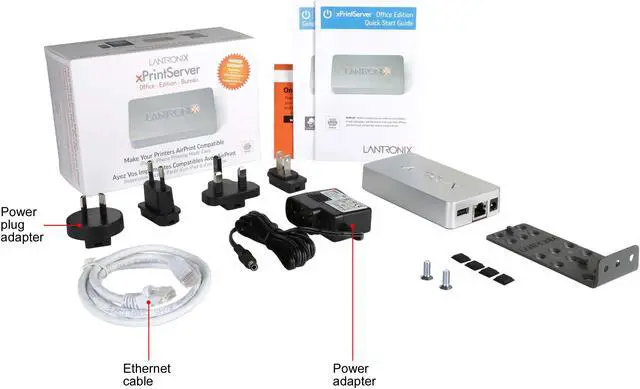 Alt view image 6 of 6 - Lantronix xPrintServer Office Edition (XPS1002FC-02-S)