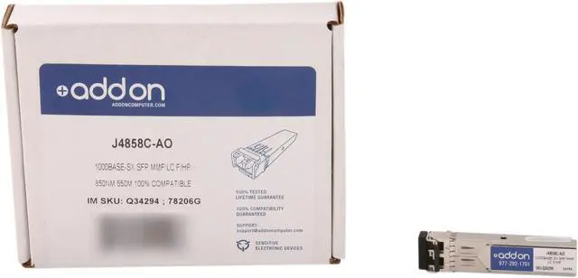 Alt view image 5 of 5 - AddOn HP J4858C Compatible 1000 Base-SX SFP Transceiver (MMF, 850nm, 550m, LC)