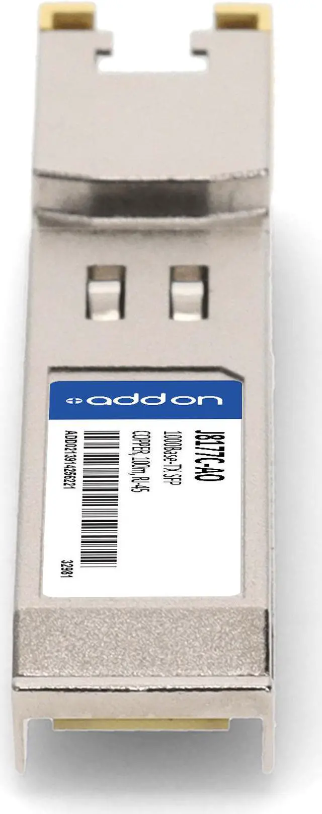 Alt view image 4 of 8 - HP® J8177C Compatible TAA 10/100/1000Base-TX SFP Transceiver (Copper, 100m, RJ-45)