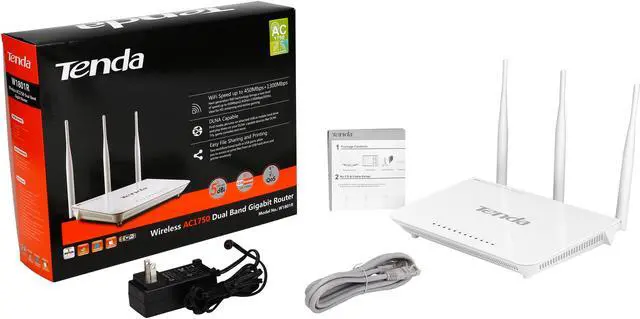Alt view image 6 of 6 - Tenda W1801R Wireless AC1750 Dual Band Gigabit Router, Access Point, WDS Mode