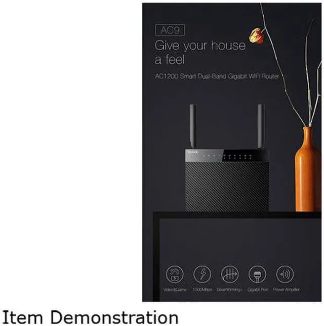Alt view image 6 of 7 - Tenda AC 9 AC1200 Dual-Band Gigabit Wi-Fi Router
