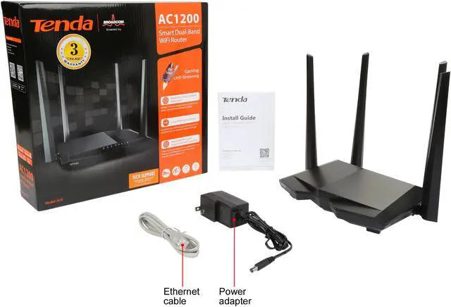 Alt view image 6 of 6 - Tenda AC6 AC1200 Smart Dual-Band WI-Fi Router