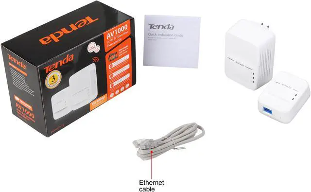 Alt view image 7 of 7 - Tenda PH10 AV1000 Gigabit Powerline Adapter Kit