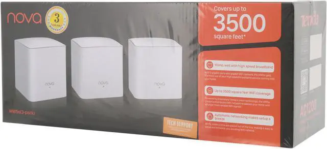 Alt view image 6 of 6 - Tenda NOVA Whole Home Mesh WiFi System - Replaces Gigabit AC WiFi Router and Extenders, Dual Band, Works with Amazon Alexa, Built for Smart Home, Up to 3,500 Sq. Ft. Coverage (MW5s 3-Pack)