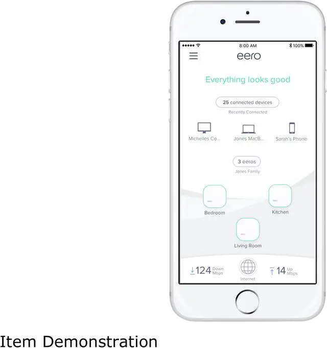 Alt view image 6 of 7 - eero Home Wi-Fi System (1 eero + 2 eero Beacons), 2nd Generation